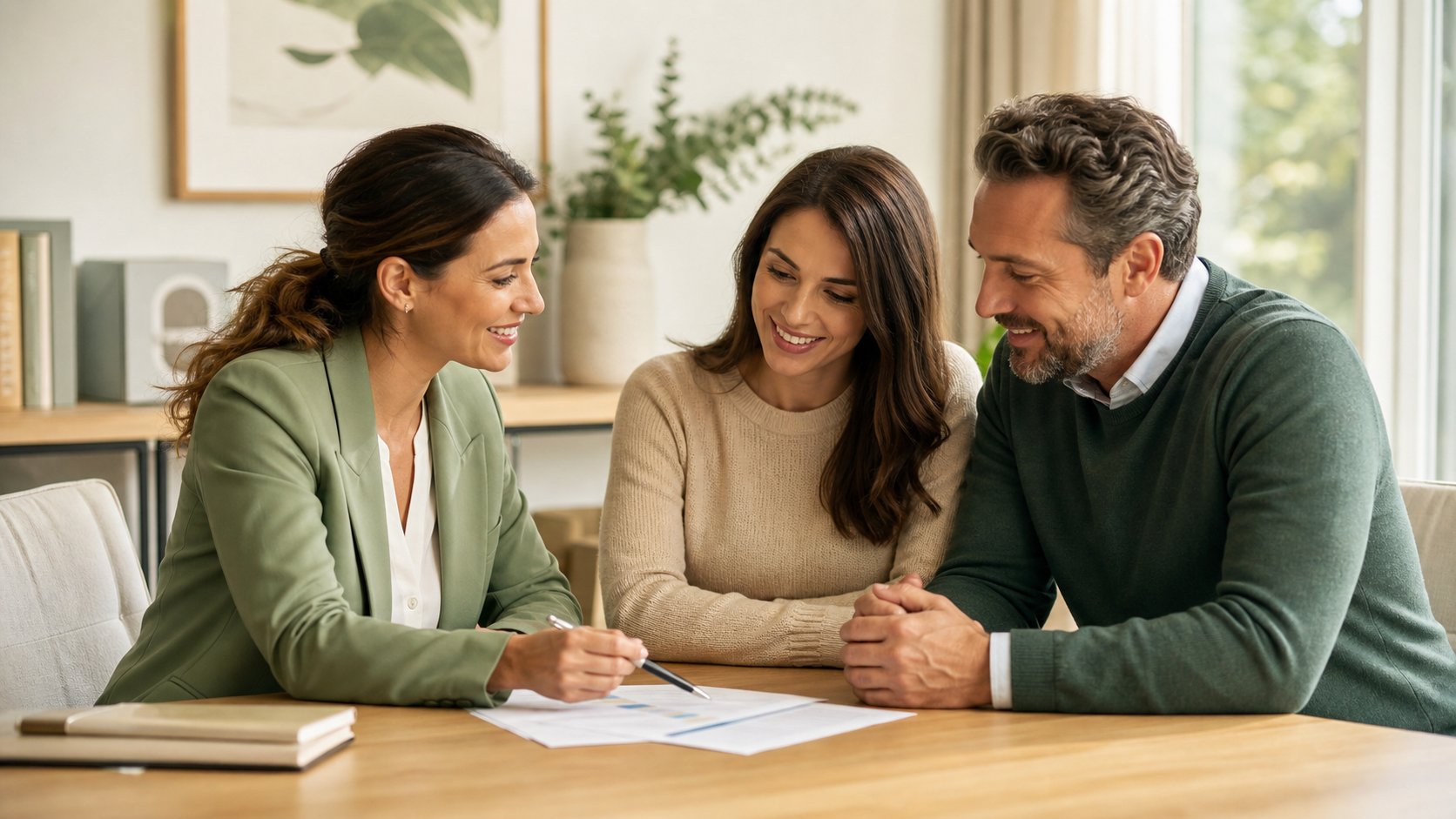 Healthcare advisor explaining coverage options to a couple