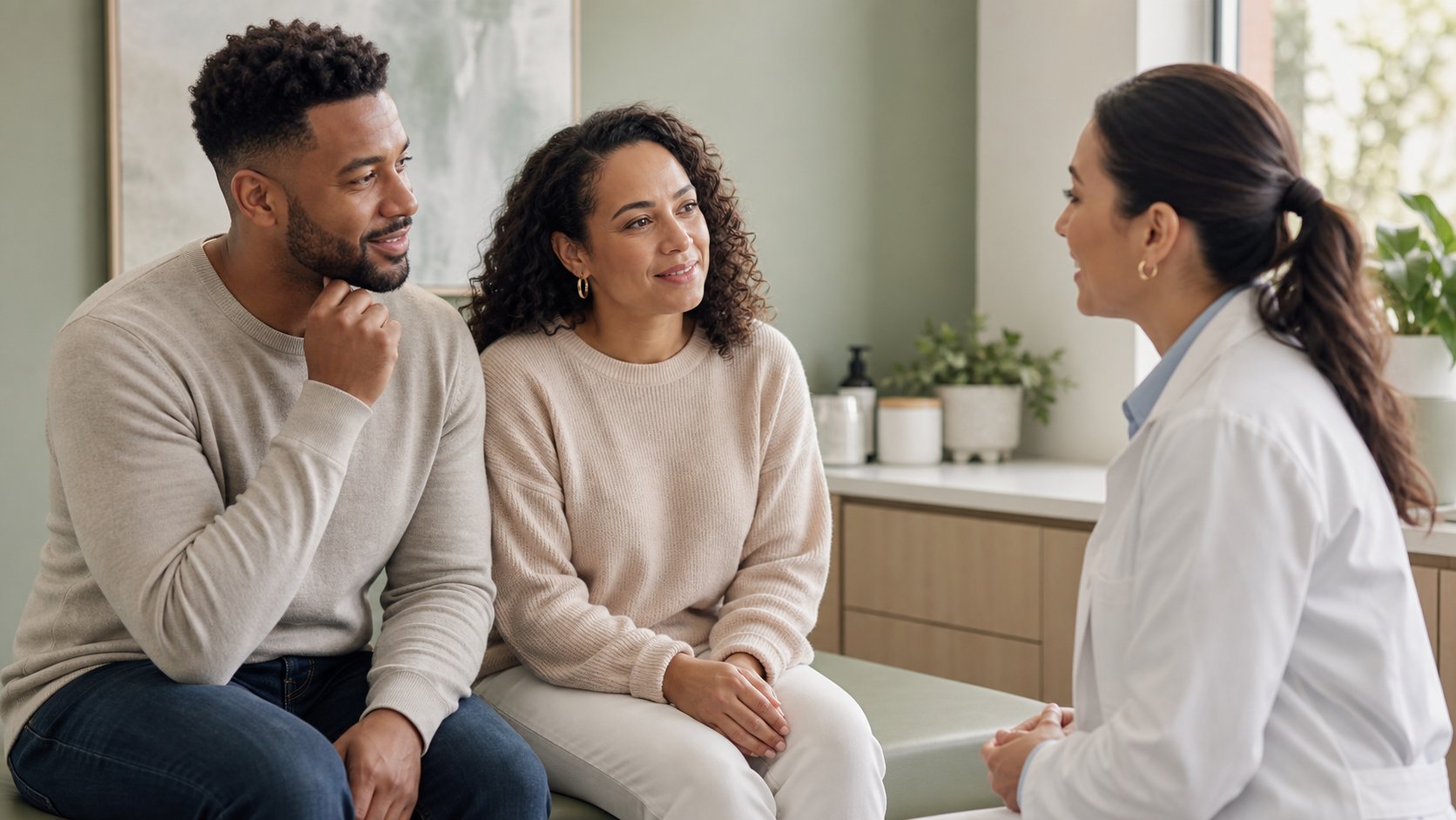 Couple speaking with a clinician about whole-person health