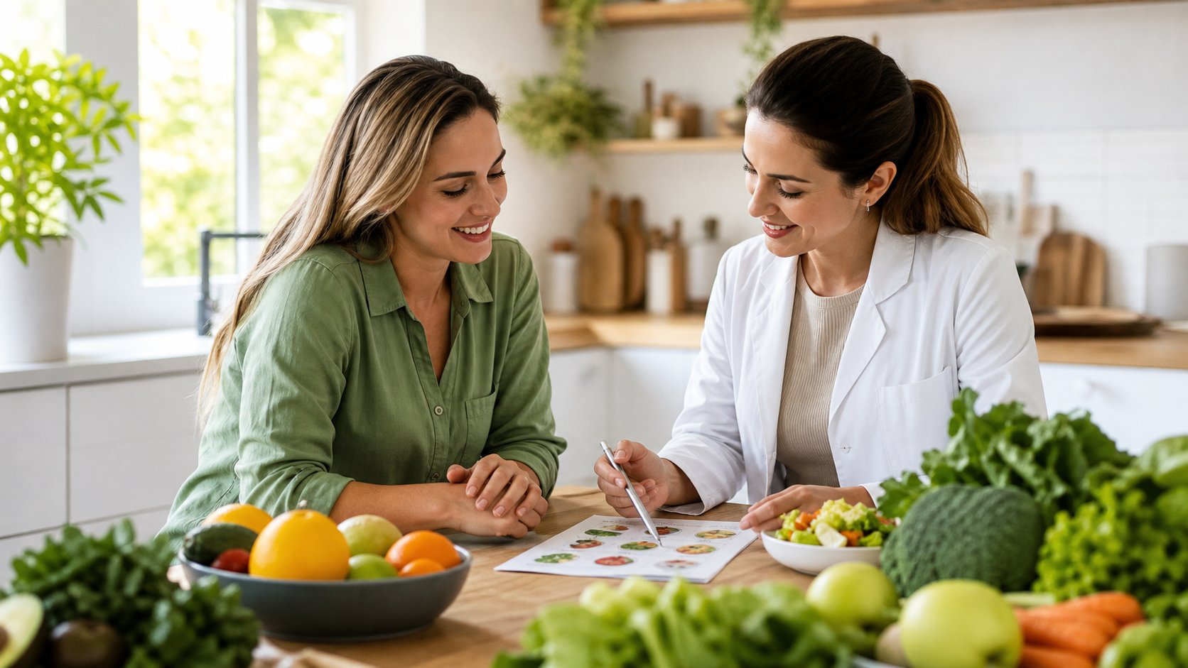 Dietitian discussing healthy food choices with a patient